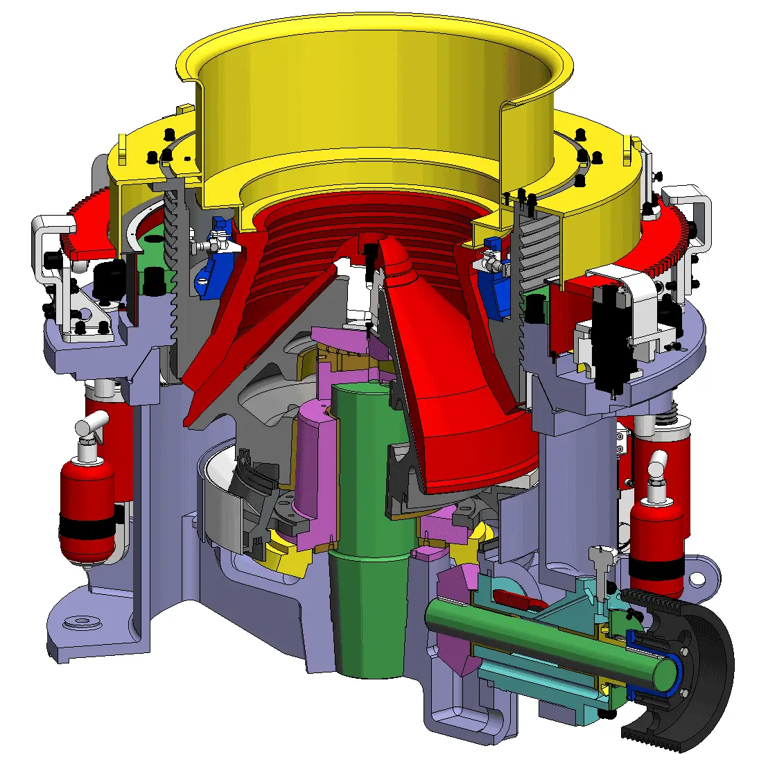 Hydraulic cone crusher in secondary crushing stage